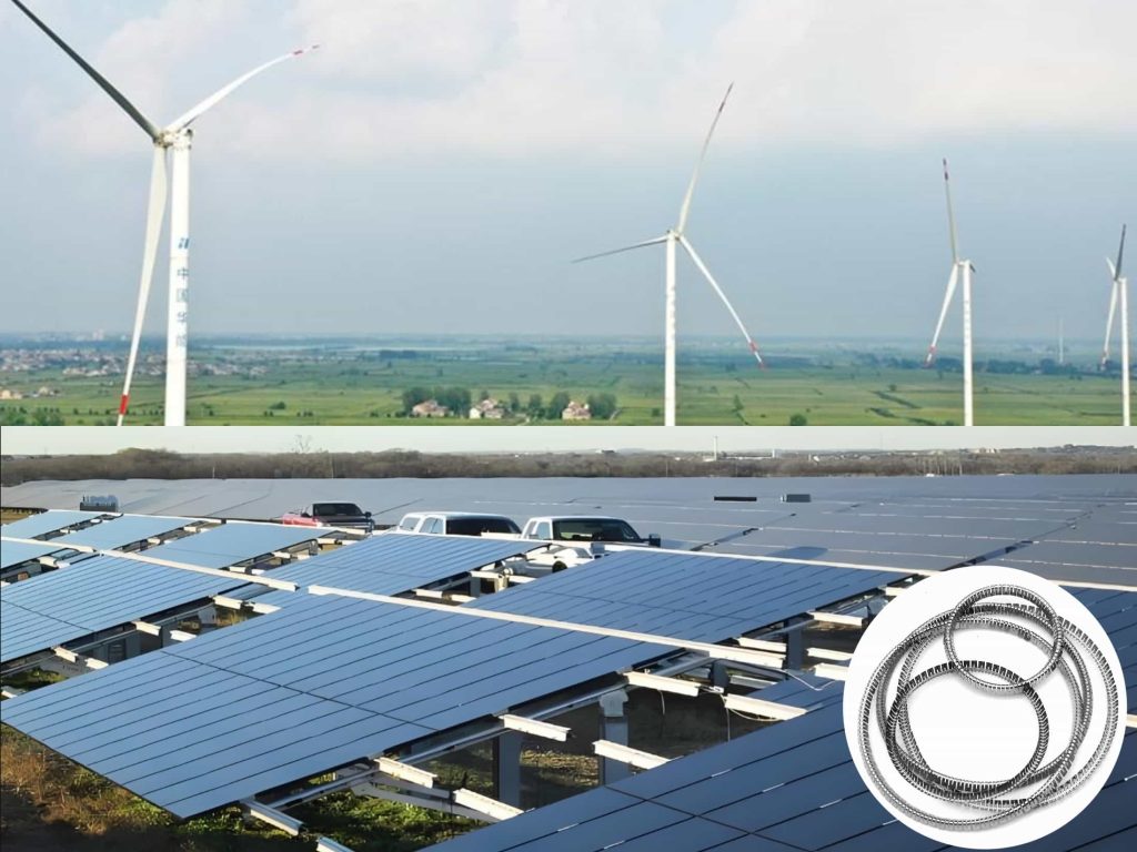 wind turbines and solar power installations